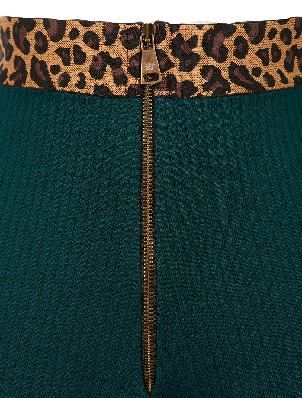 Save The Queen Pantaloni palazzo color petrolio in tessuto di maglia impunturato Discount Store per i nuovi prodotti