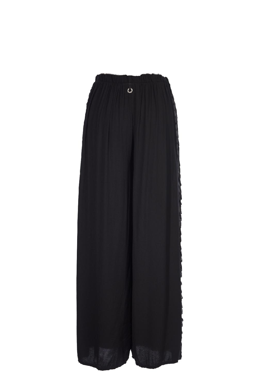 Save The Queen Pantaloni in cotone nero con dettaglio in passamaneria 50% di sconto con spedizione gratuita