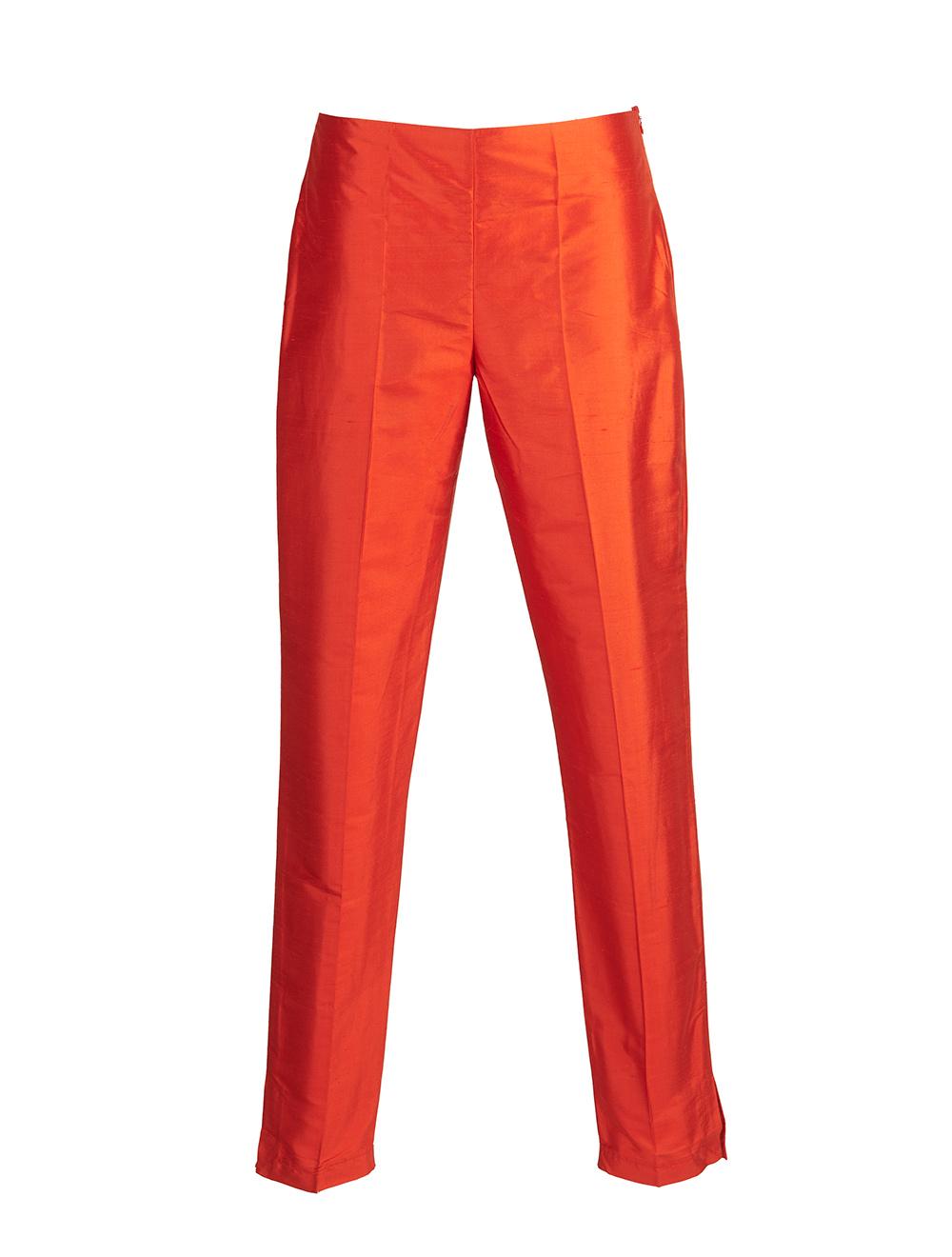 Save The Queen Pantalone in shantung di seta rossa Officina