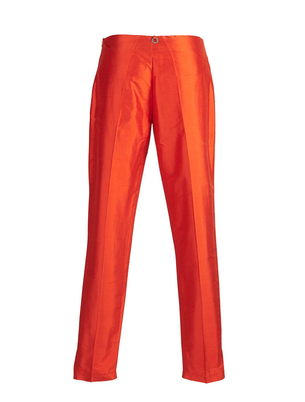 Save The Queen Pantalone in shantung di seta rossa Officina