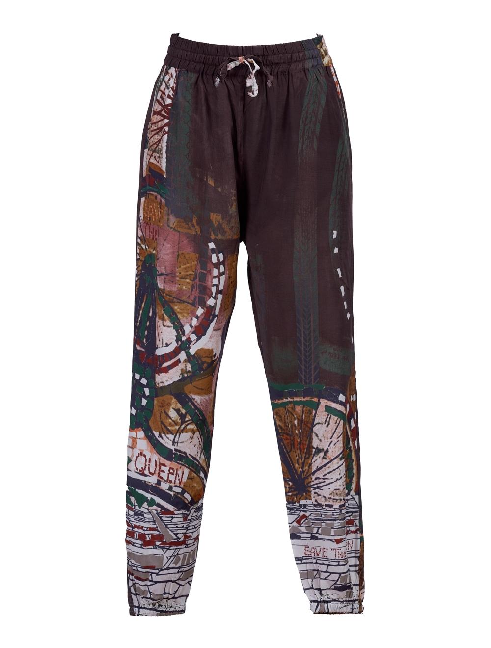 Save The Queen Pantalone in viscosa stampato
