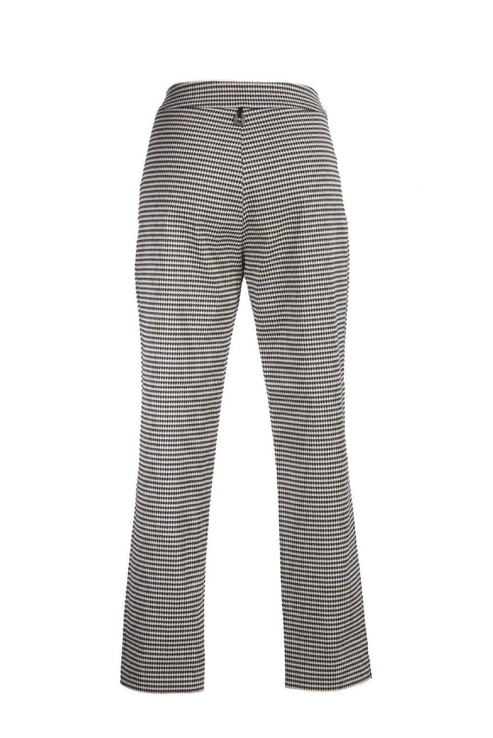 Save The Queen Pantaloni jacquard a pied de poule bianco e nero Sconti questo mese