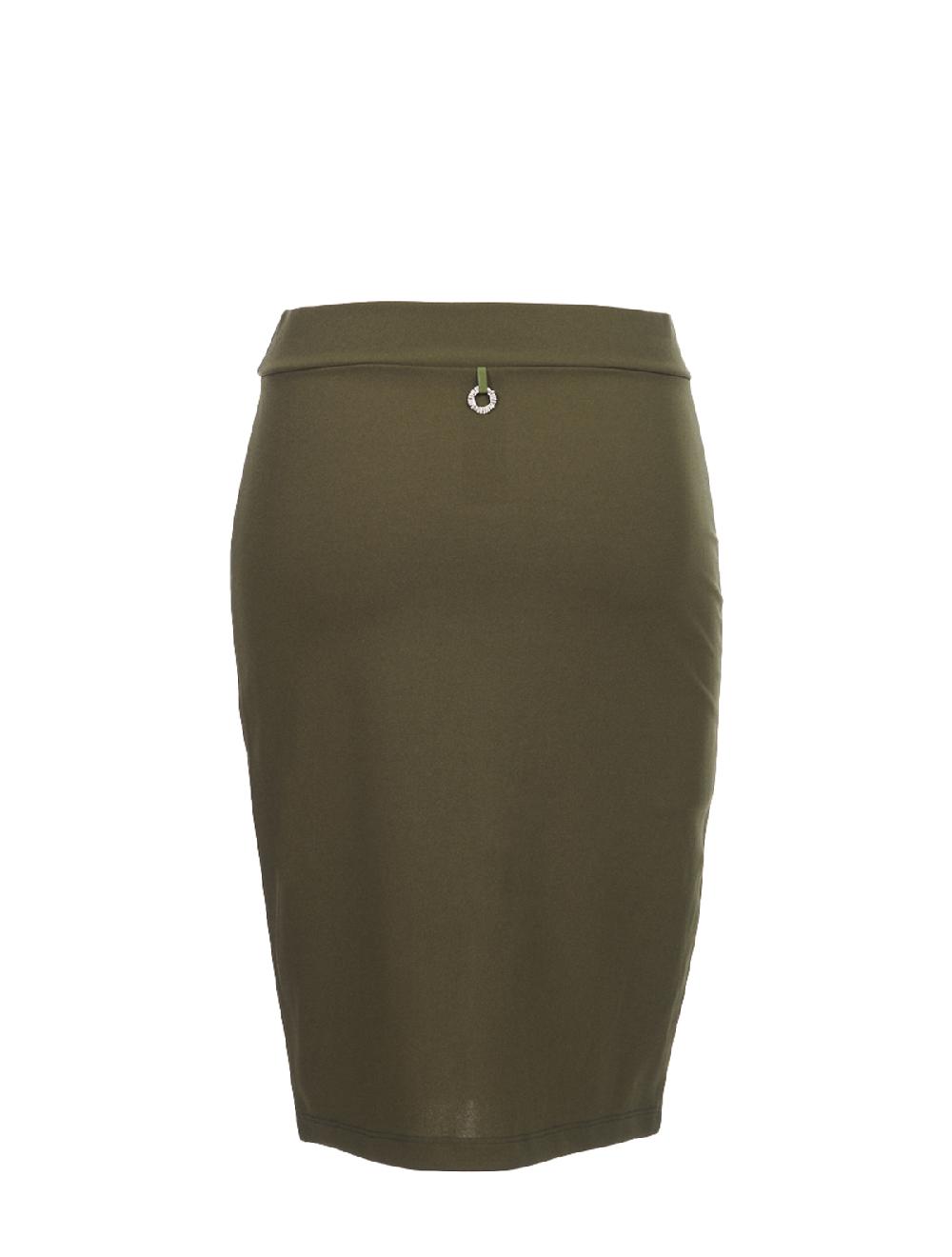Save The Queen Gonna corta in tessuto stretch verde oliva In Linea