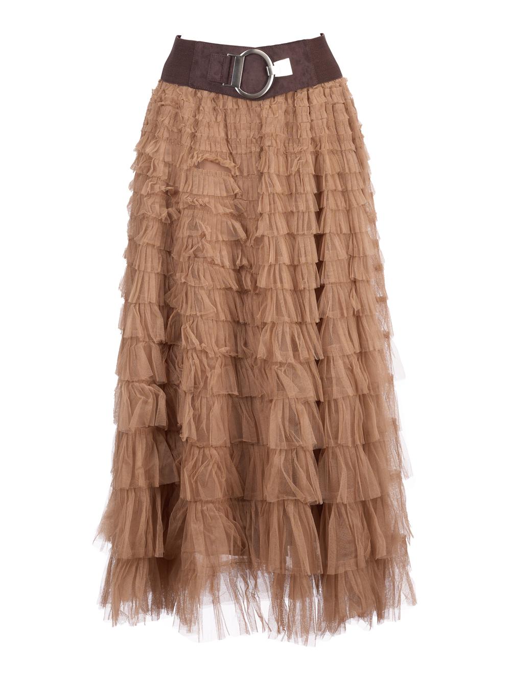 Save The Queen Gonna lunga a balze in tulle col biscotto Soddisfazione Garantita