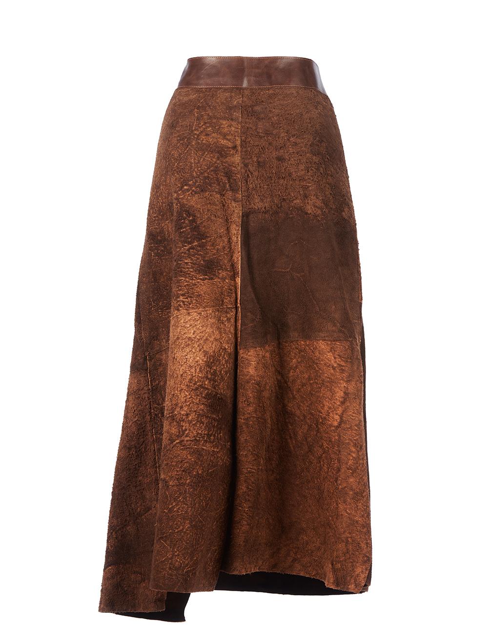 Save The Queen Gonna lunga a portafoglio in pelle di crosta scamosciata effetto vintage Fino Al -60%