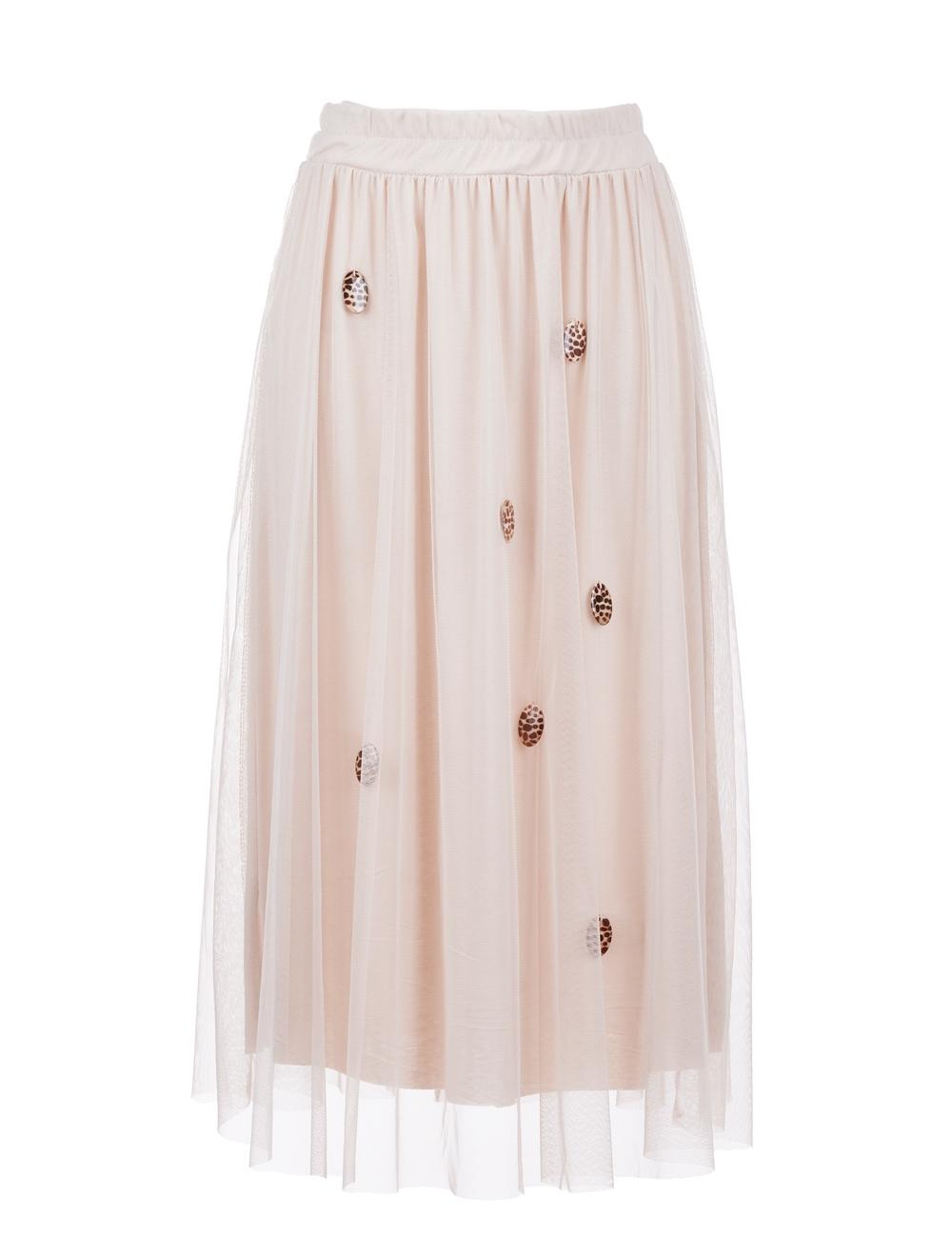 Save The Queen Gonna lunga beige con applicazioni Economico