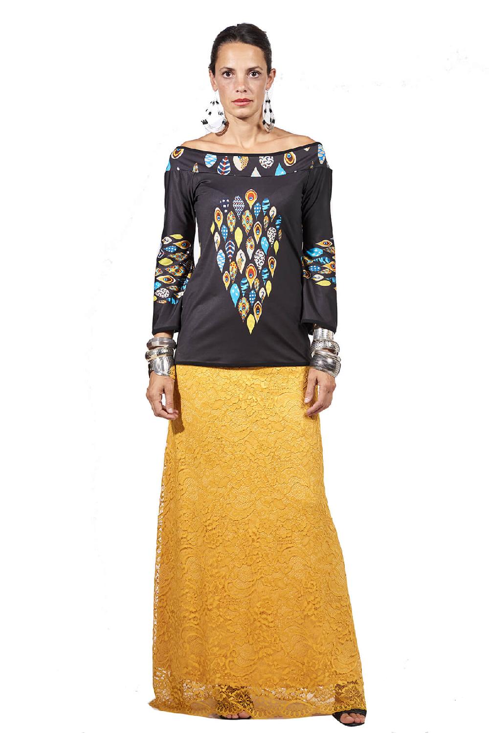 Save The Queen Gonna lunga in pizzo giallo Moda