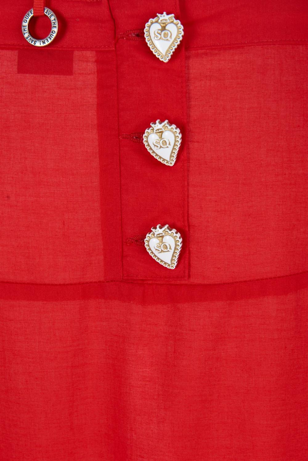 Save The Queen Gonna lunga in cotone rosso e Sangallo Sconto di tempo limitato