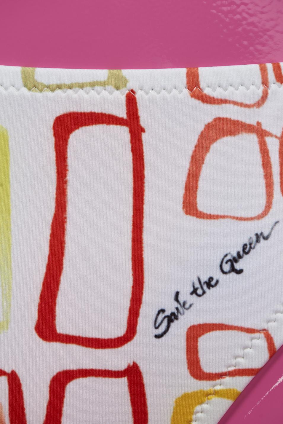 Save The Queen Bikini con reggiseno a coppa push-up con stampa pesci e geometrica Offerta natalizia