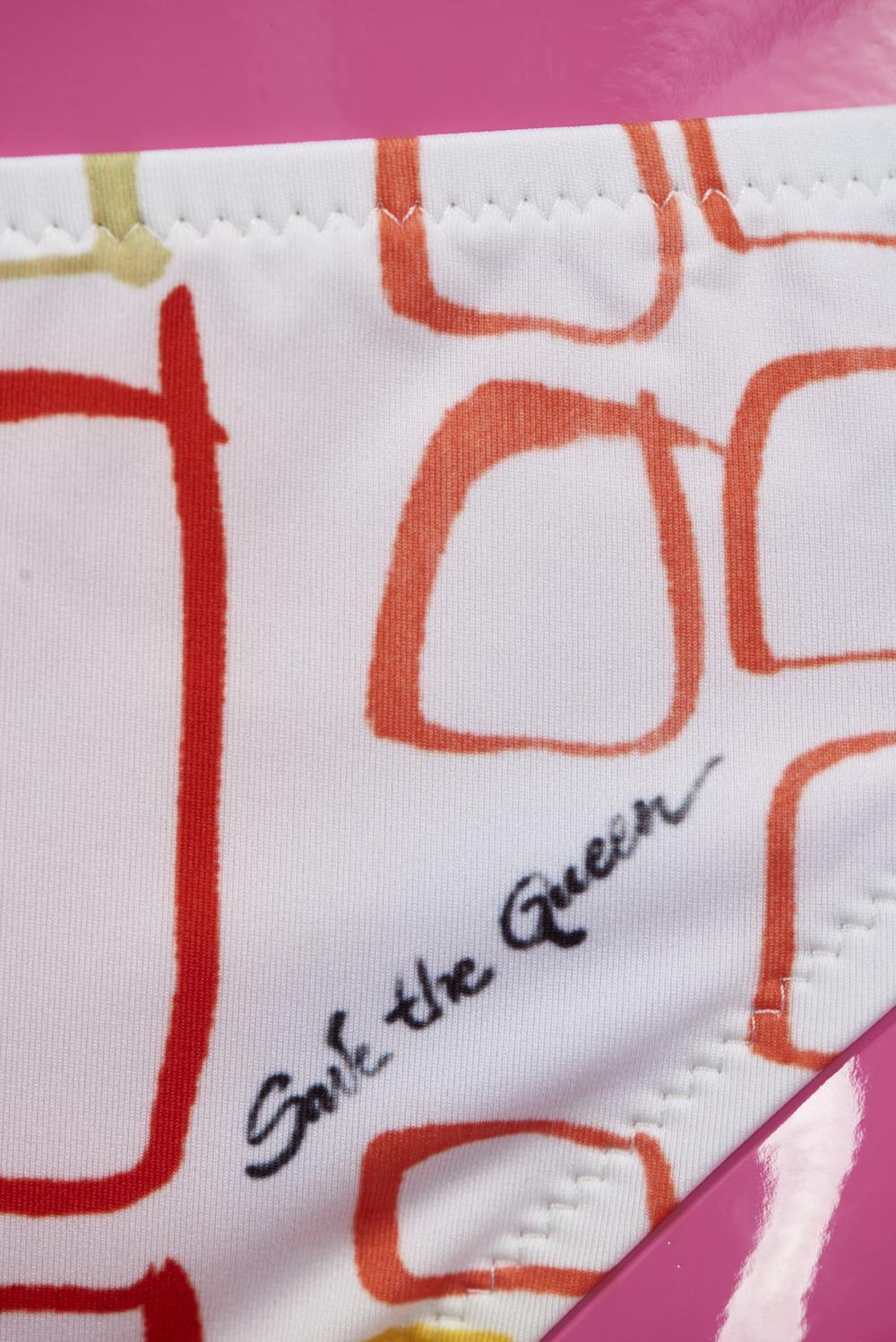 Save The Queen Bikini con reggiseno a triangolo con stampa pesci e geometrica Offerta Pasqua