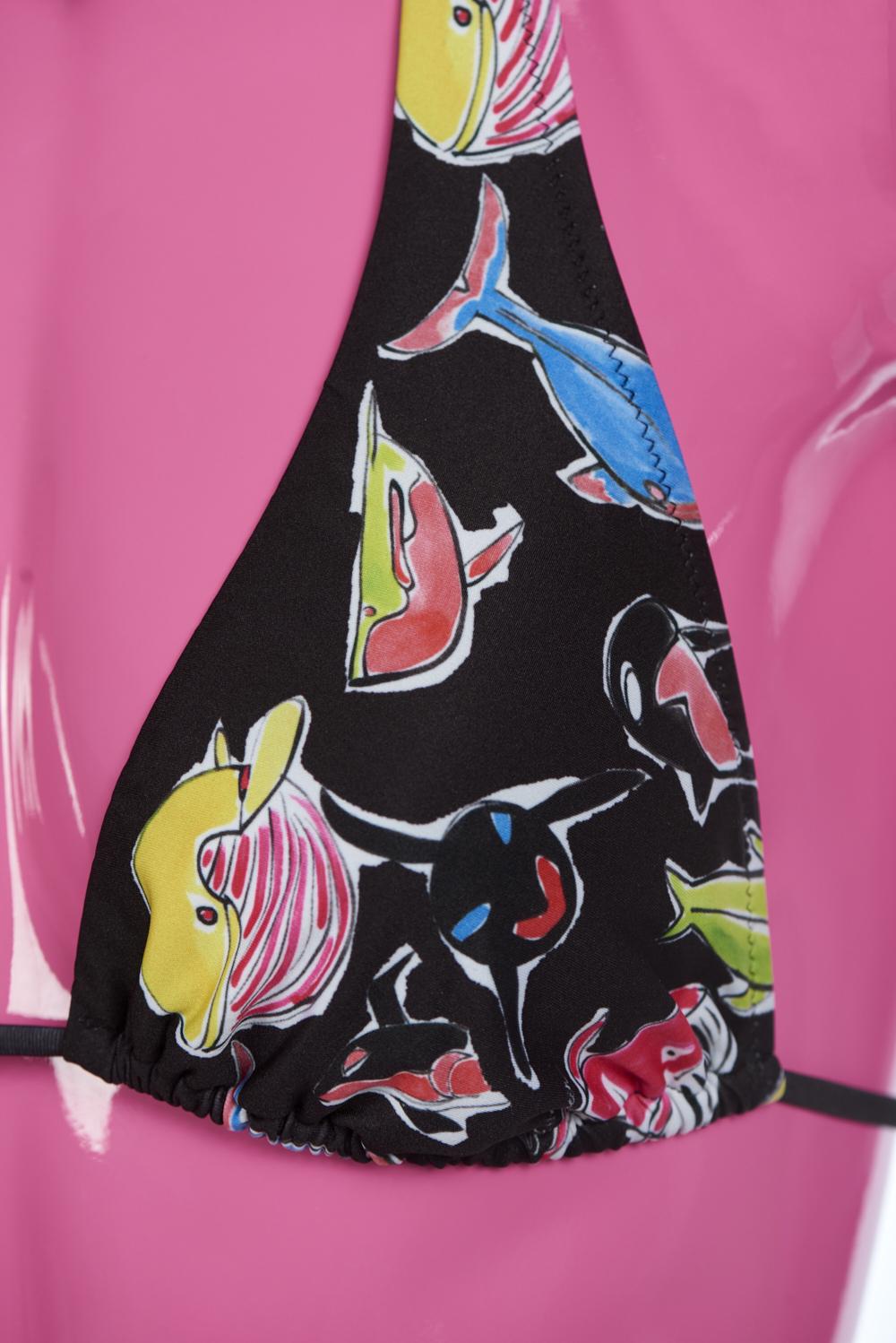 Save The Queen Bikini con reggiseno a triangolo con stampa pesci Vendita calda