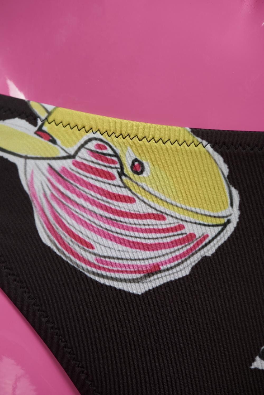 Save The Queen Bikini con reggiseno a triangolo con stampa pesci Vendita calda