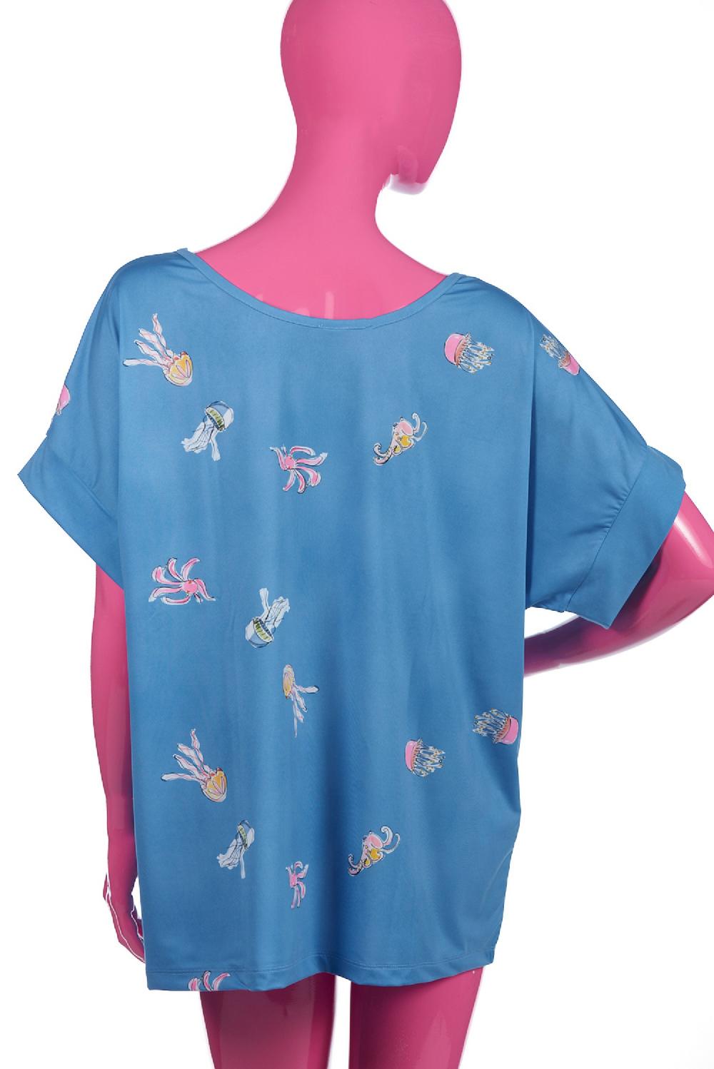 Save The Queen T-shirt con stampa di polpi e meduse Sconti VIP