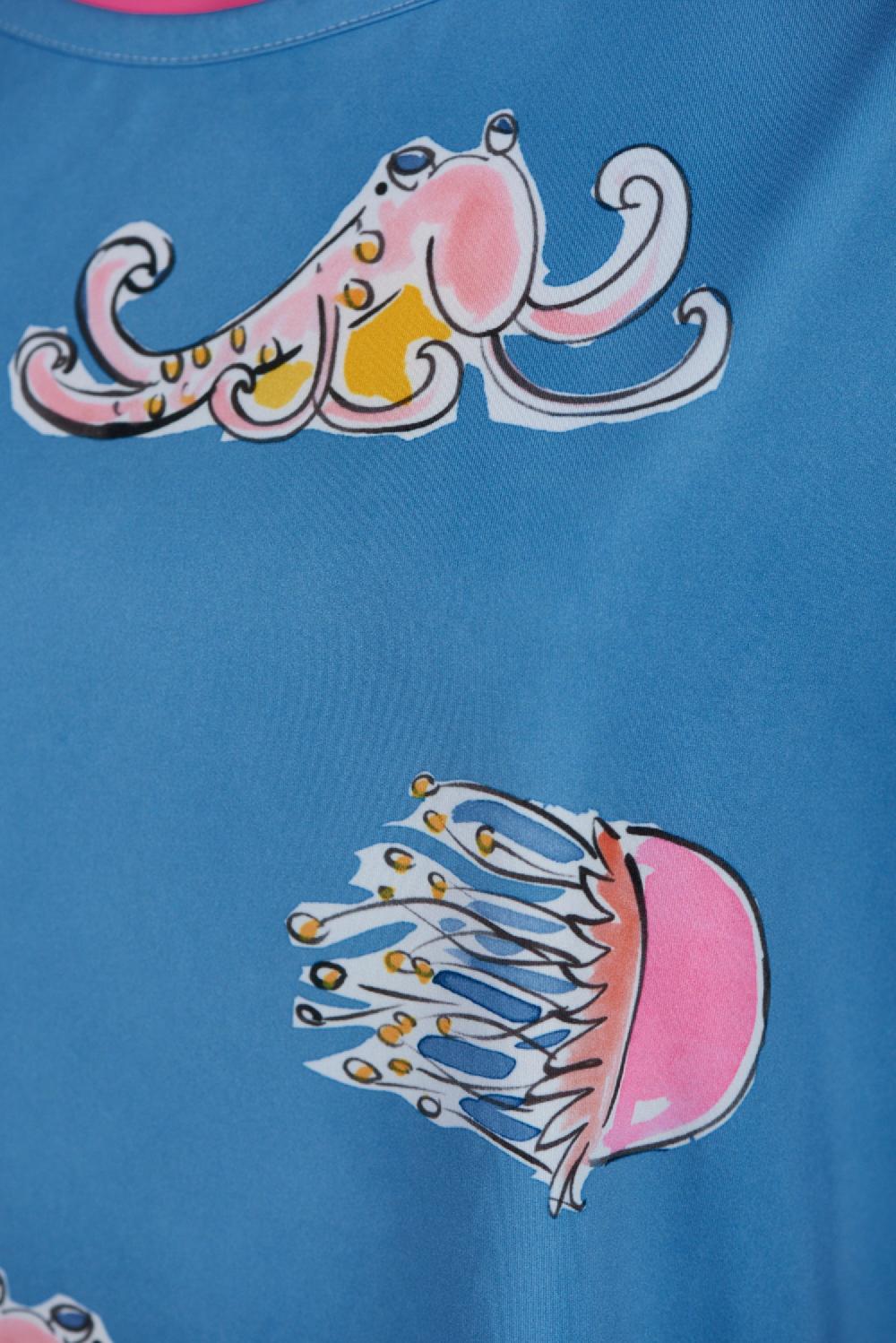 Save The Queen T-shirt con stampa di polpi e meduse Sconti VIP