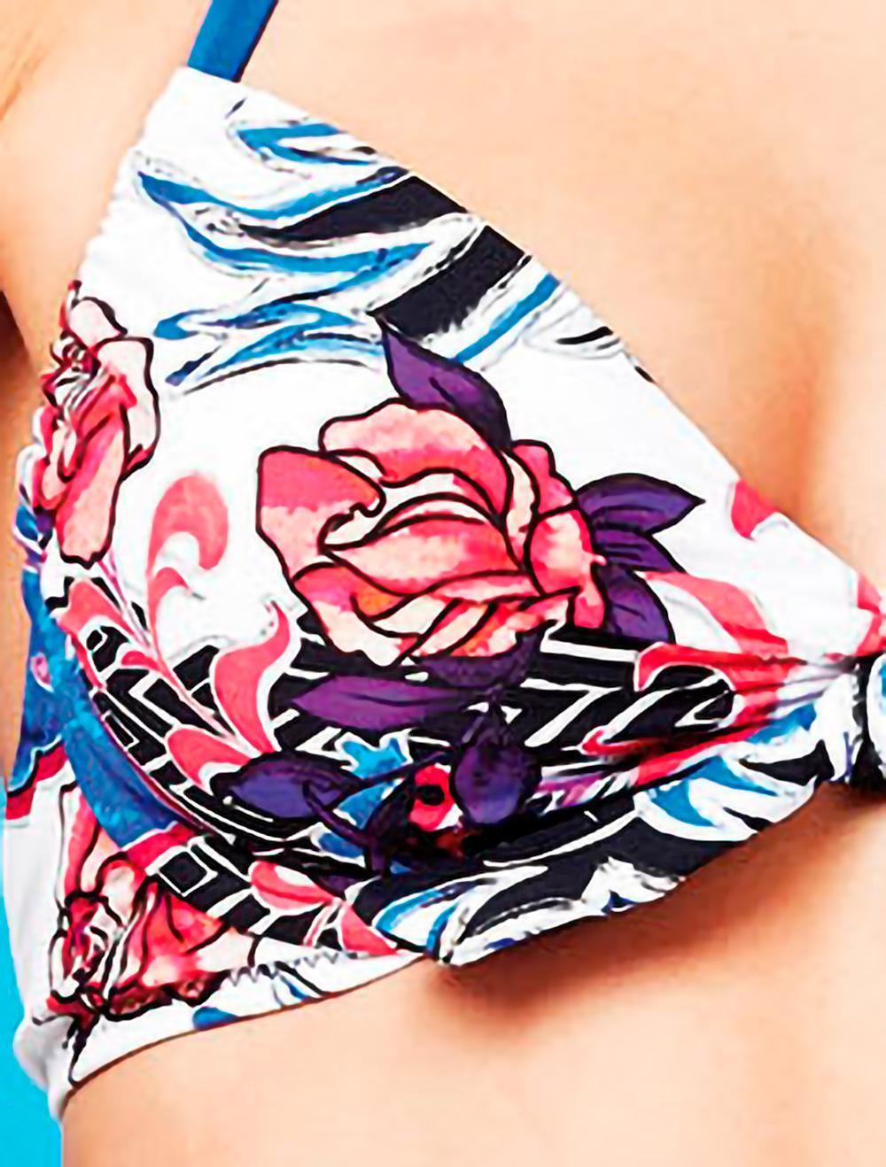 Save The Queen Bikini bianco con coppa con ferretti con stampa - Coppa B Spedizione Gratuita