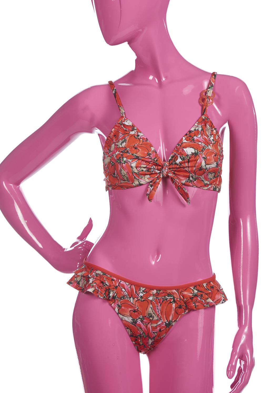 Save The Queen Bikini con coppa con ferretti con stampa peperoni Qualità Garantita