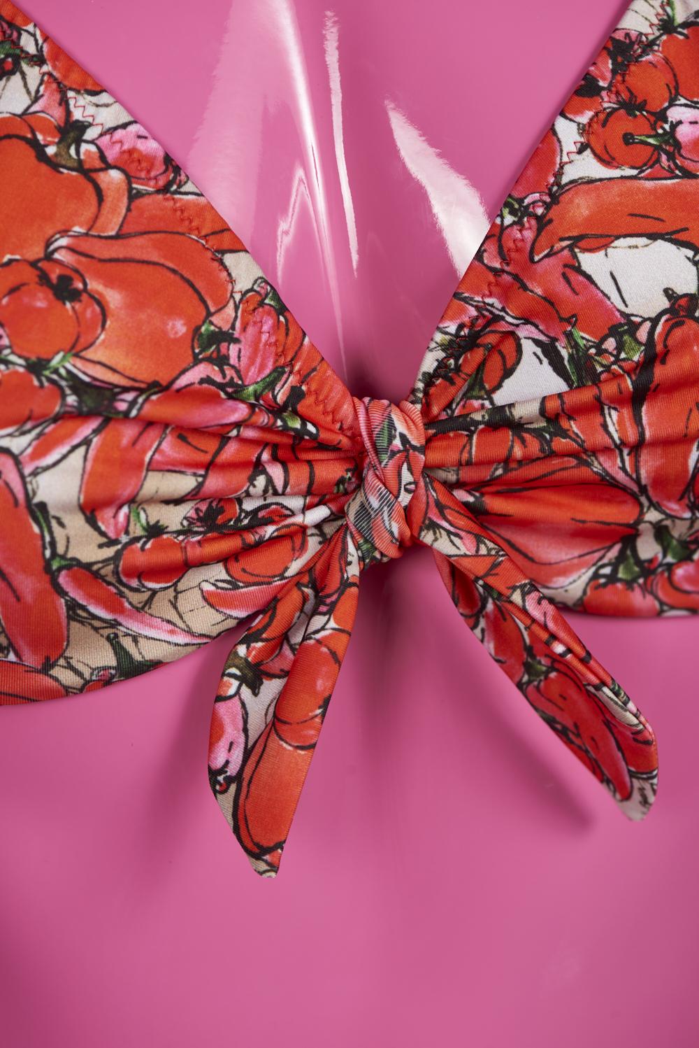 Save The Queen Bikini con coppa con ferretti con stampa peperoni Qualità Garantita