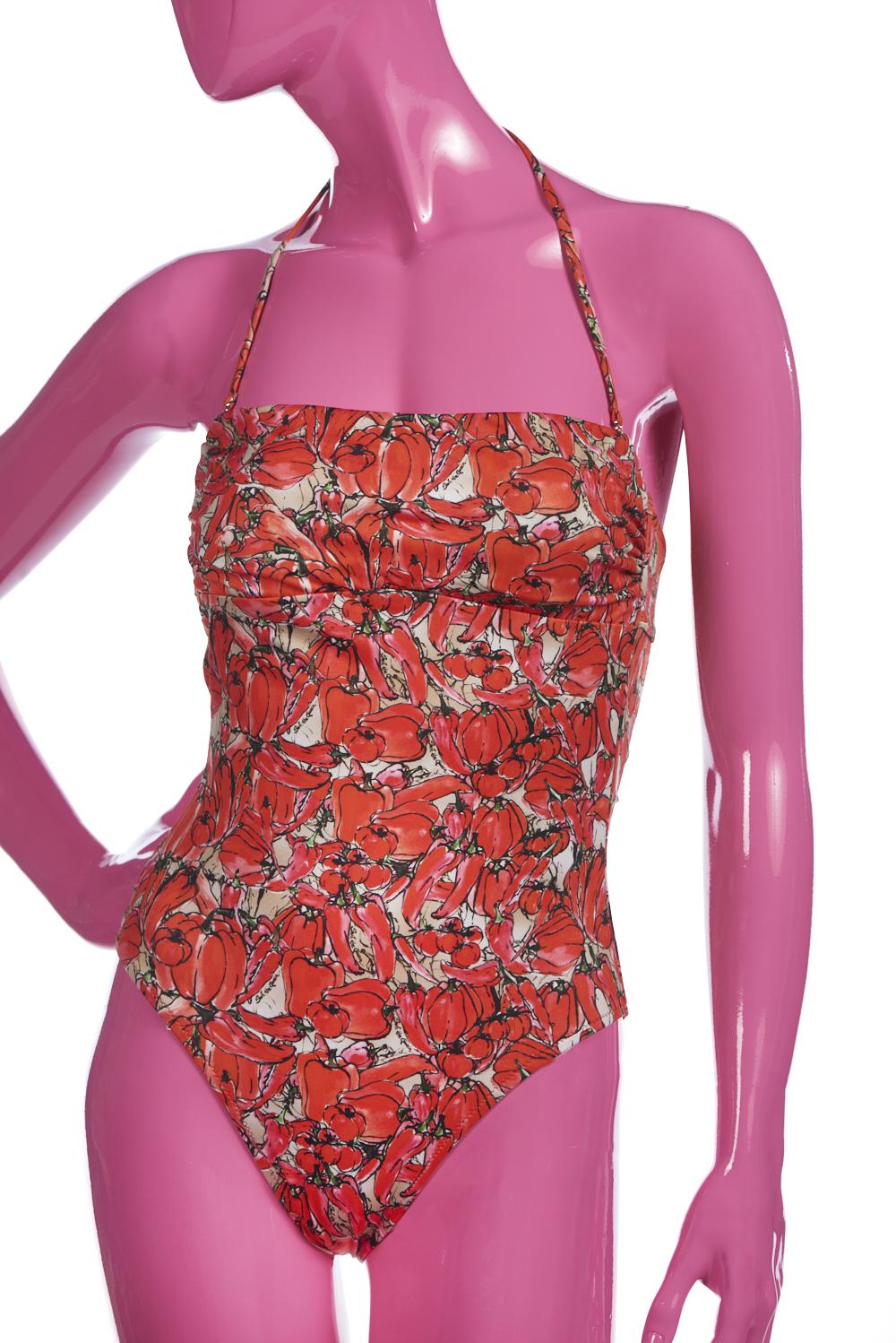 Save The Queen Costume intero a fascia con stampa peperoni – coppa B Acquista Ora