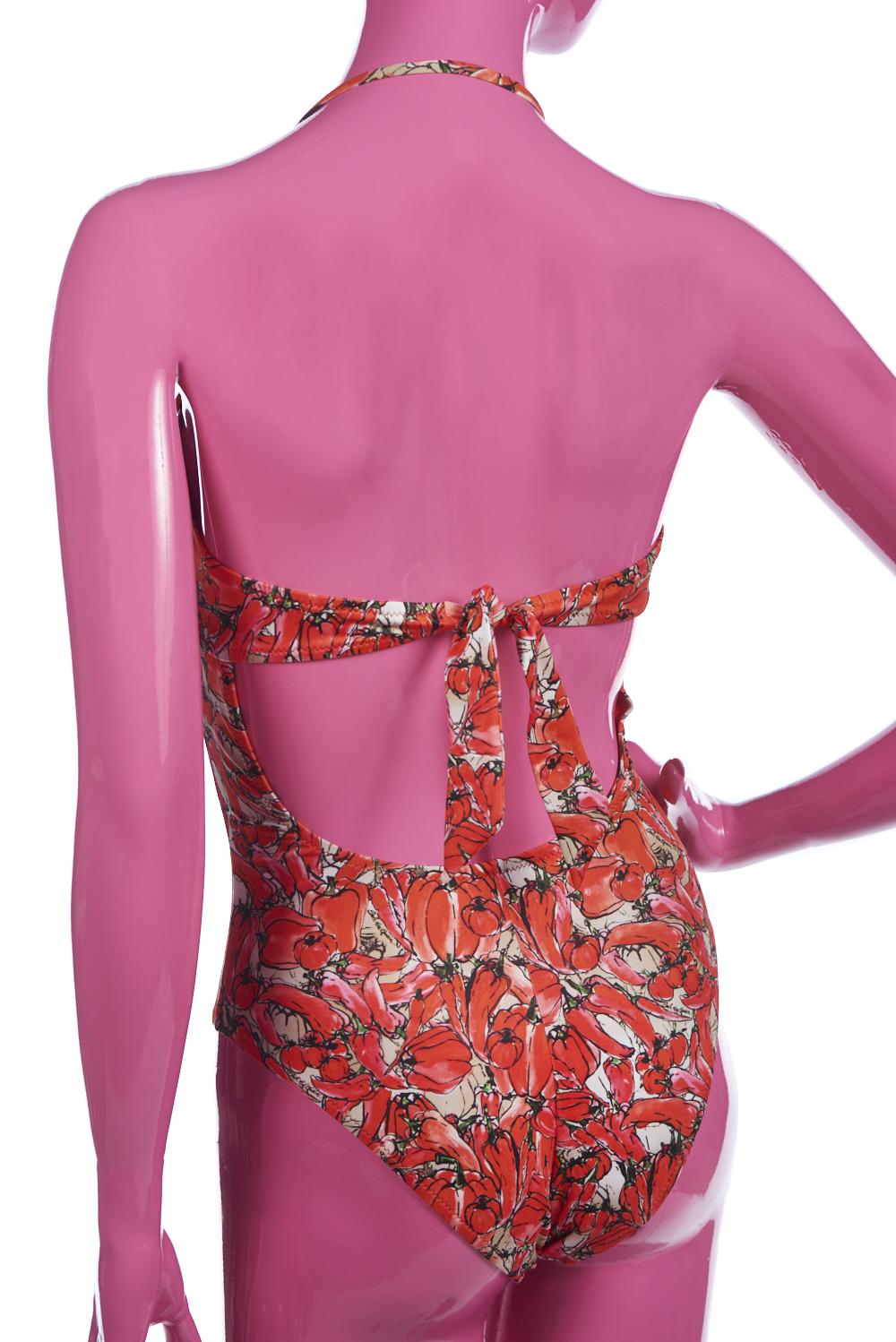 Save The Queen Costume intero a fascia con stampa peperoni – coppa B Acquista Ora