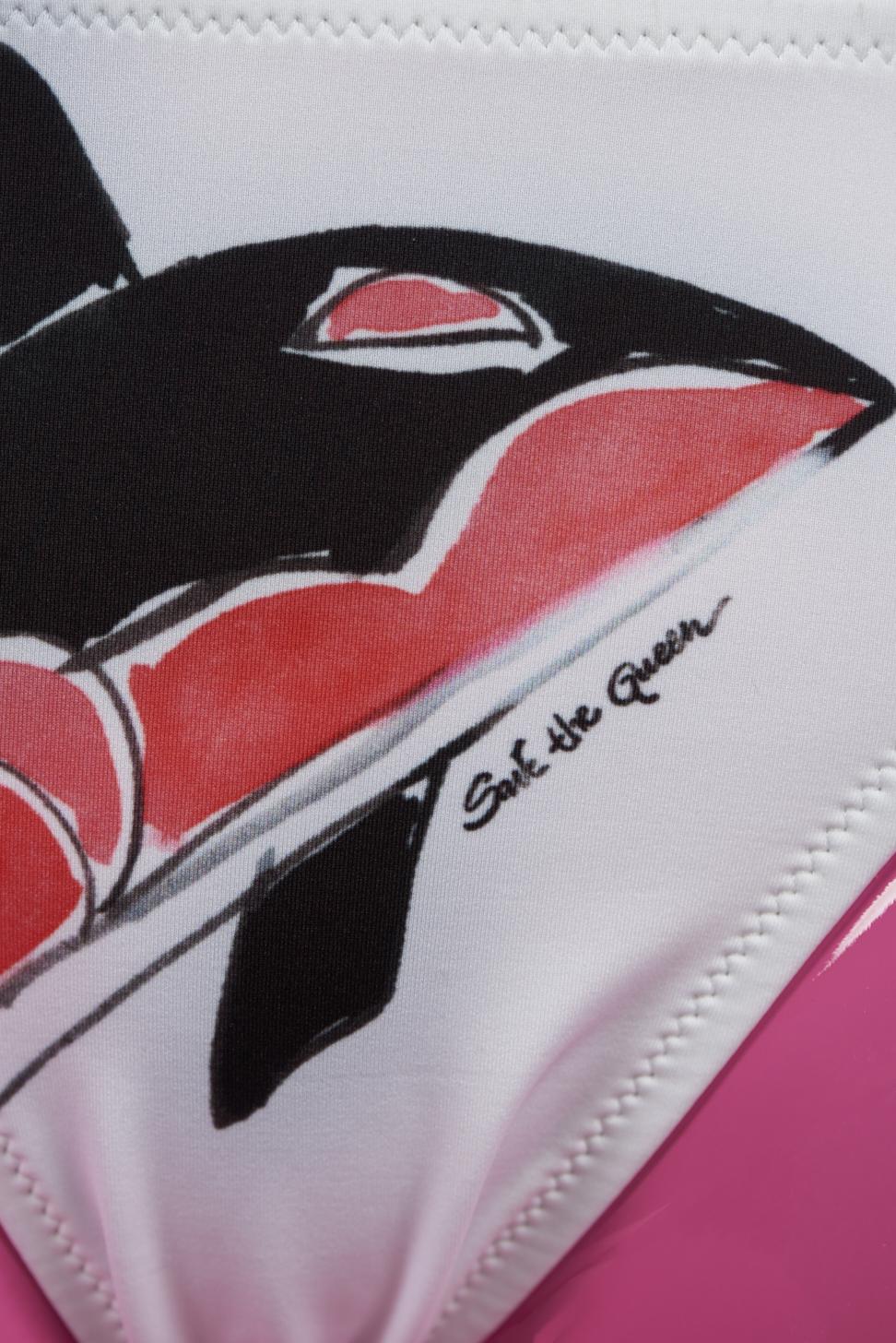 Save The Queen Bikini a fascia con stampa pesci Offerta