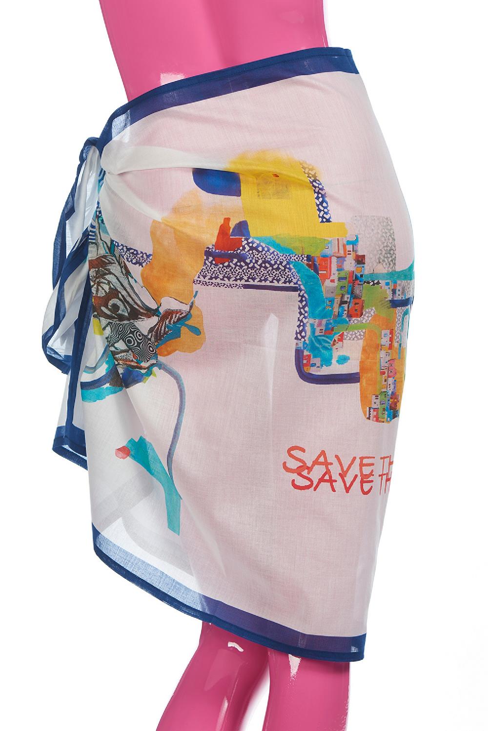 Save The Queen Pareo con stampa dedicata all’arte contemporanea africana Sconto di tempo limitato