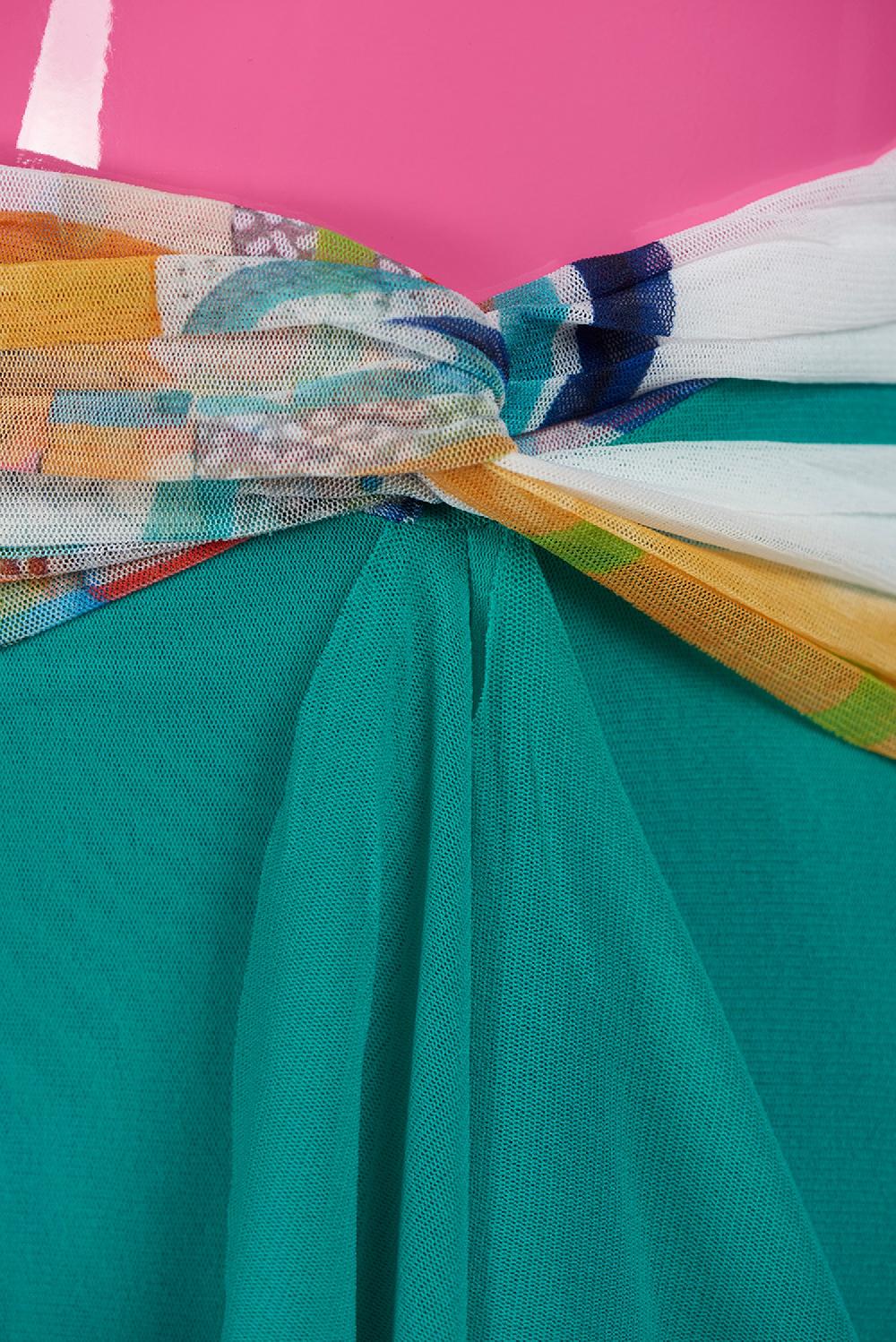 Save The Queen Gonna lunga in tulle verde acqua e dettaglio di stampa Negozio online di fabbrica