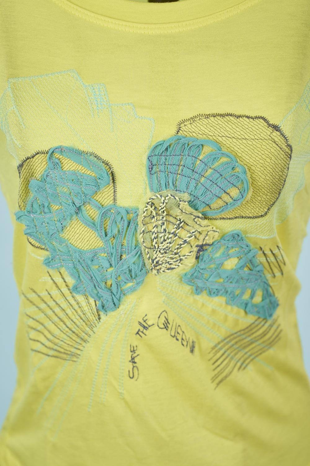 Save The Queen T-shirt ricamata in viscosa Offerta Pasqua
