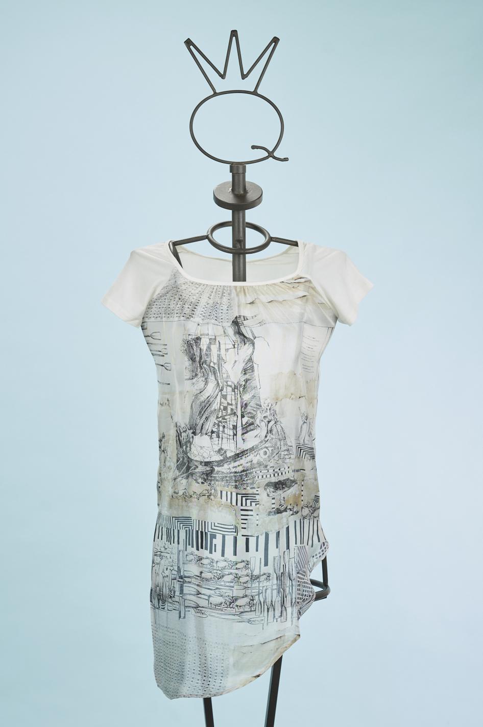 Save The Queen T-shirt in seta e cotone stampata Smaltimento dello stoccaggio