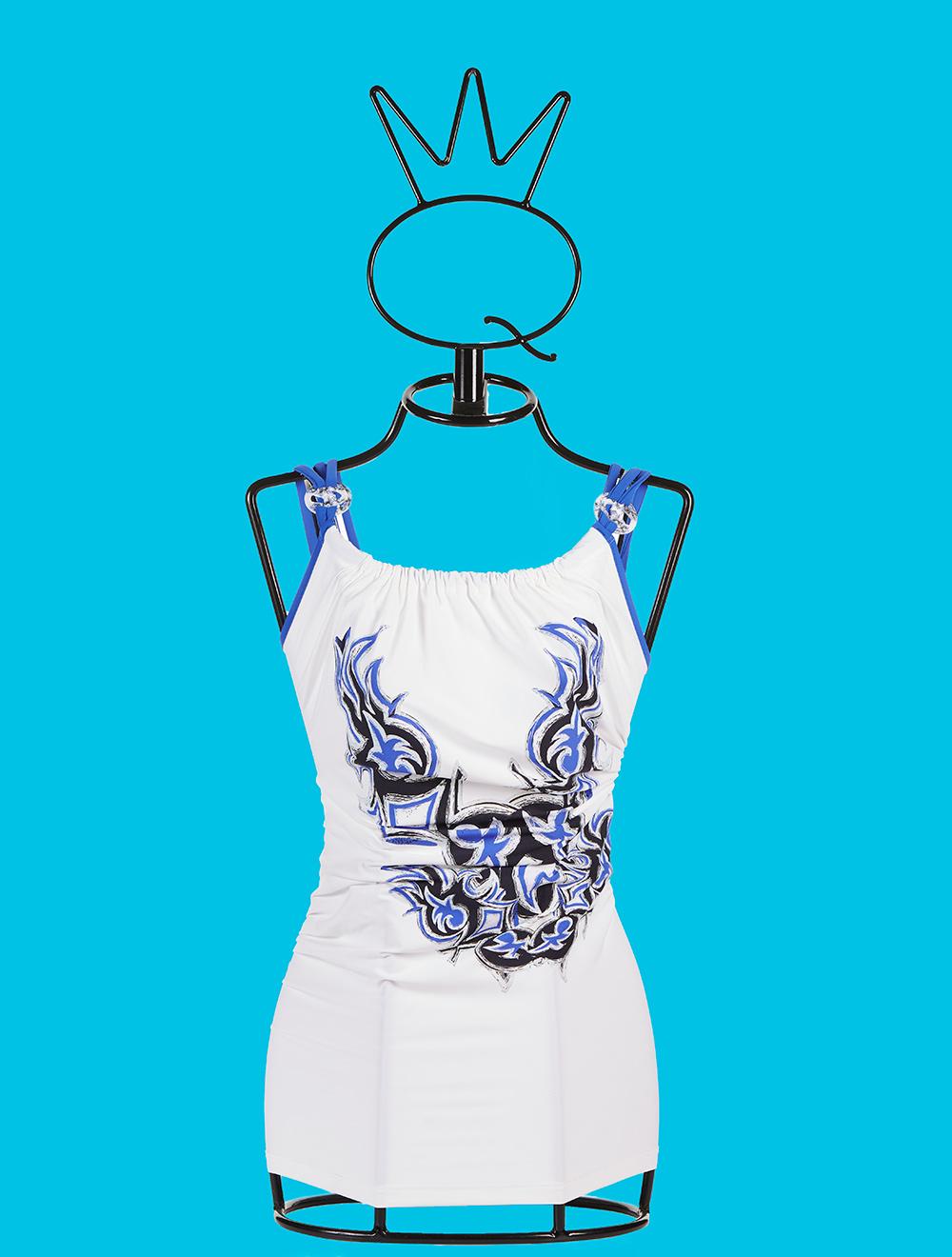 Save The Queen Top bianco con stampa ACQUISTA ORA
