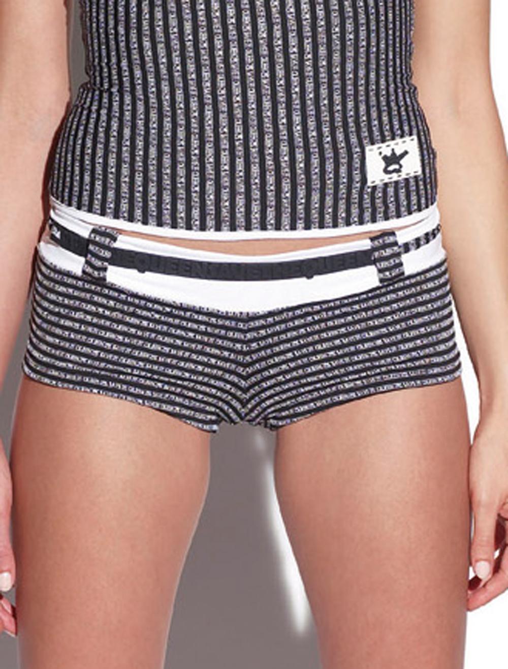 Save The Queen Shorts in jersey bianco e nero Prezzo Ridotto