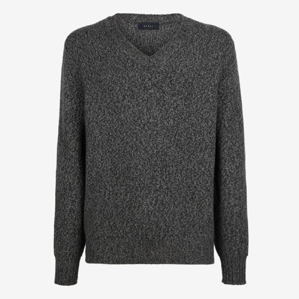 Sease Maglione in cashmere con scollo a V - Grigio Grafite Presa
