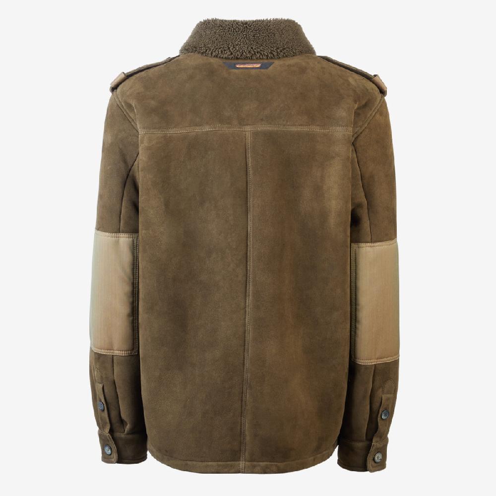 Sease Explorer Shearling: Giacca in montone - Bronzo Oliva Sconto
