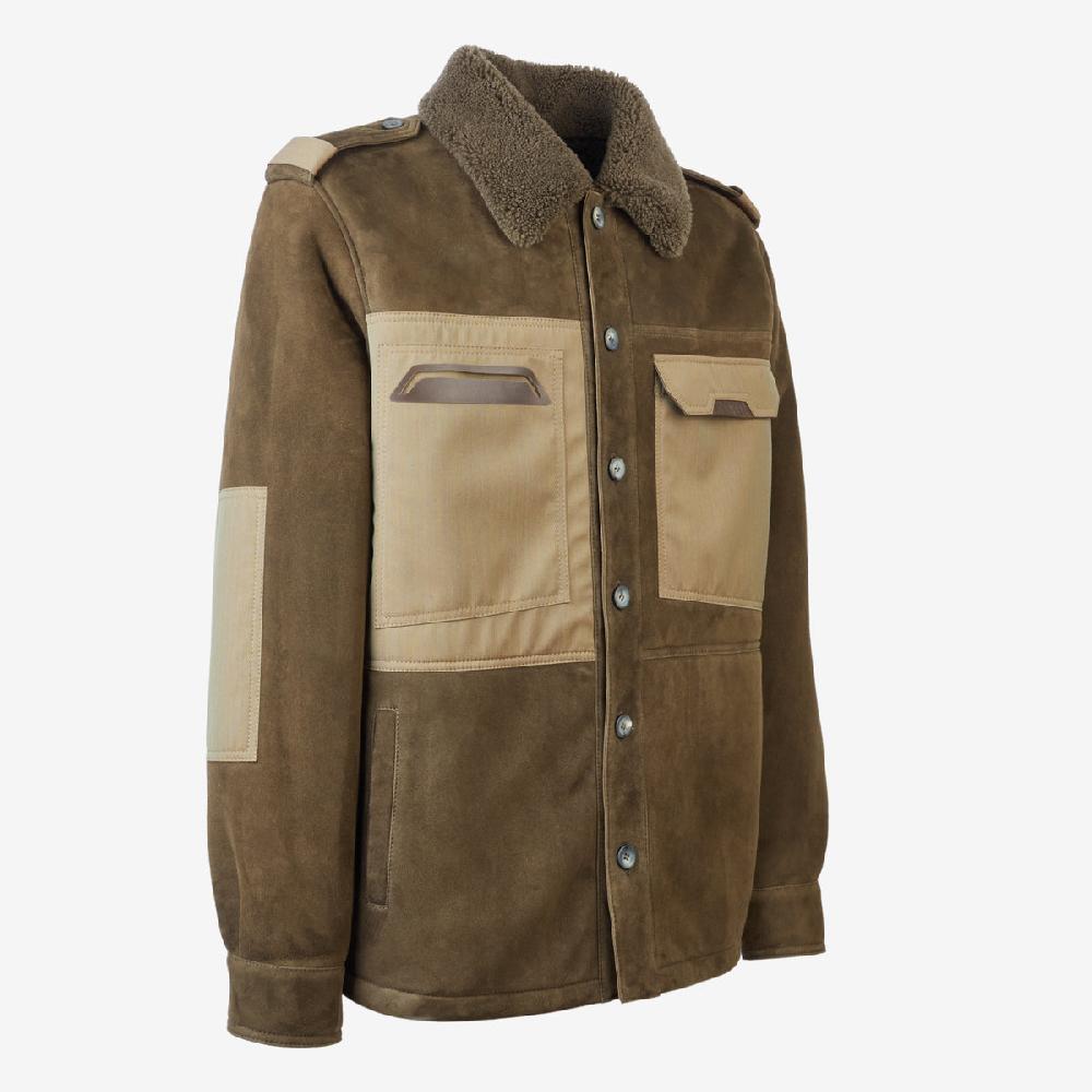 Sease Explorer Shearling: Giacca in montone - Bronzo Oliva Sconto