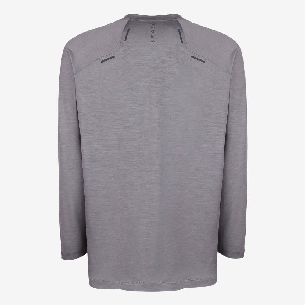 Sease T-shirt Ls: maniche lunghe lana merino - Piombo Fino al 60% di sconto