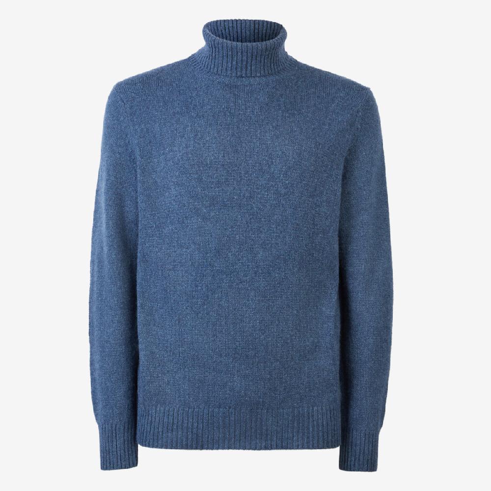 Sease Maglione in cashmere a collo alto - Blu Mid Sconto
