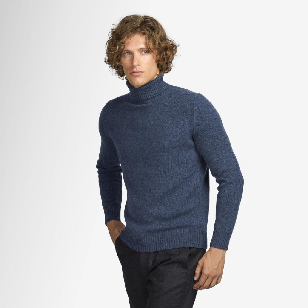 Sease Maglione in cashmere a collo alto - Blu Mid Sconto
