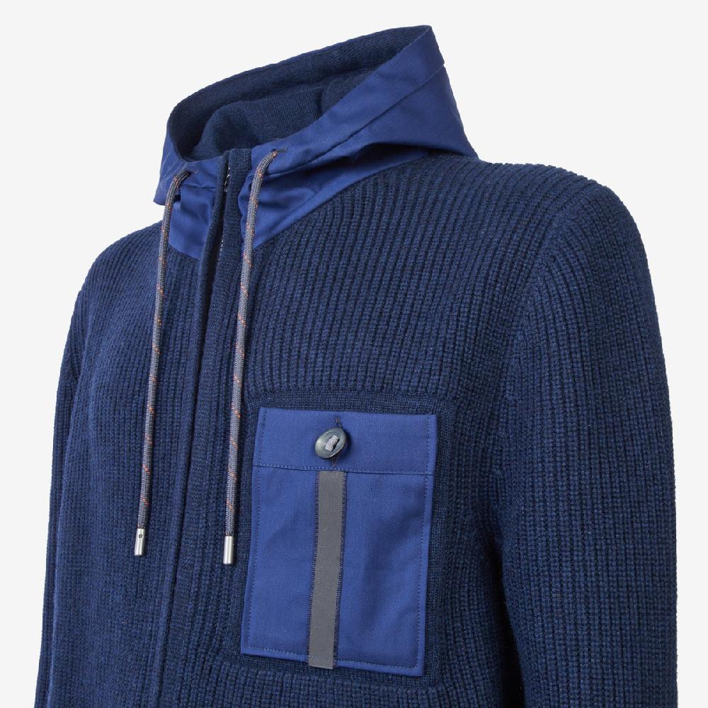 Sease Felpa con cappuccio Full Zip F7 - Blu Navy Novità