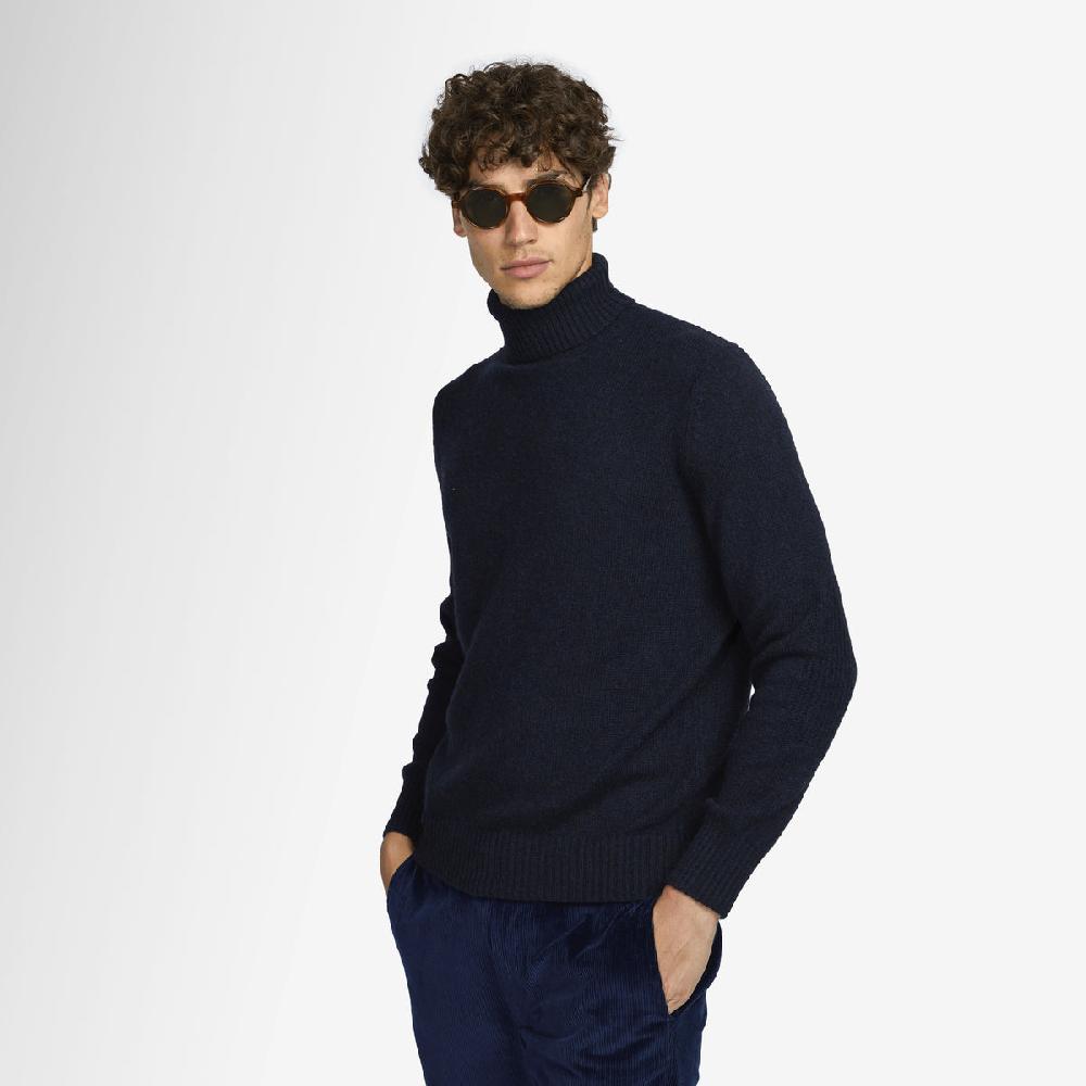 Sease Maglione in cashmere a collo alto - Blu Navy Offerta