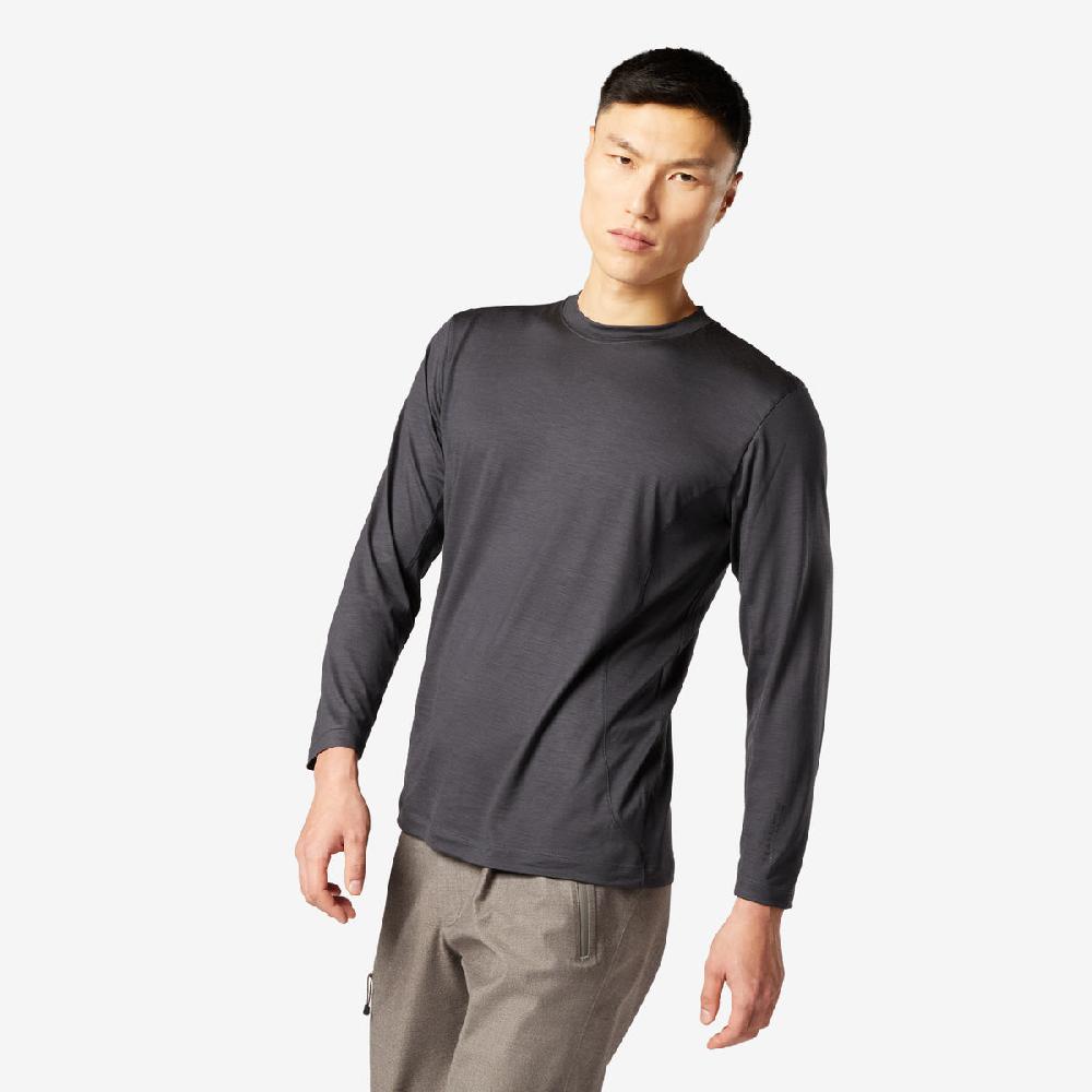 Sease T-shirt Ls: maniche lunghe lana merino - Grafite In Linea