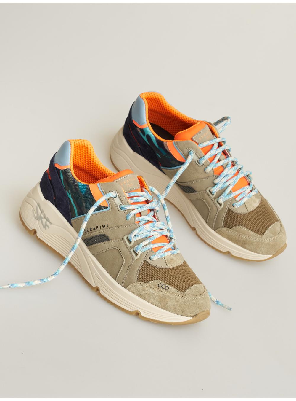 Serafini sneakers uomo in pelle scamosciato tessuto a rete nylon Serafini Shop Nuovo