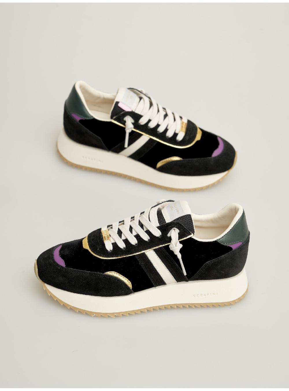 Serafini sneakers donna in velluto scamosciato pelle laminata pelle tessuto Serafini Shop Nuova