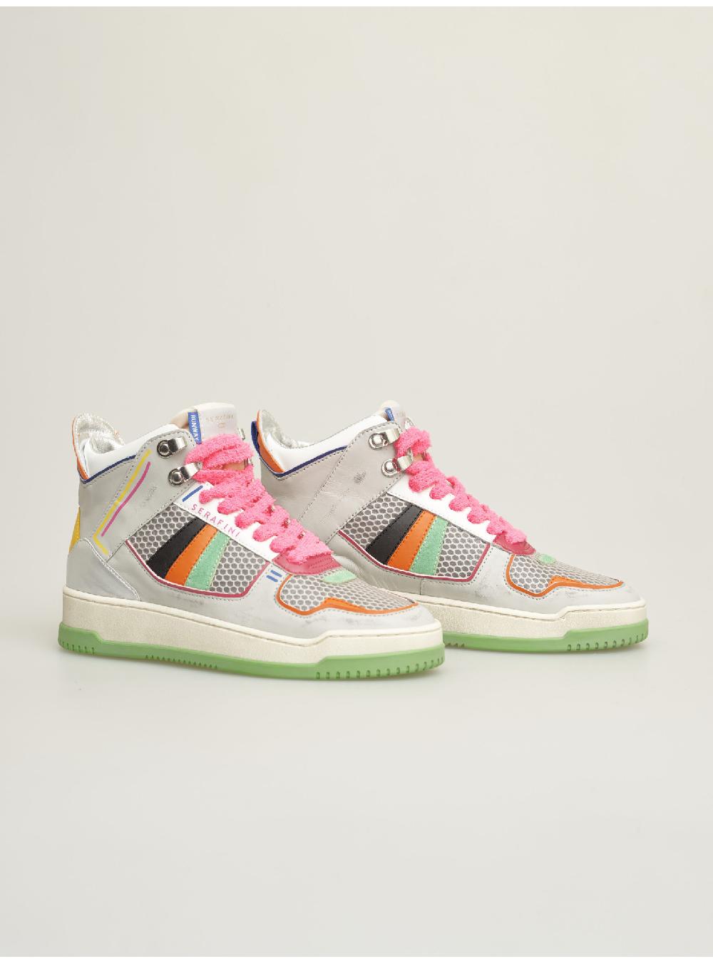 Serafini sneakers donna in pelle pelle laminata scamosciato tessuto a rete Serafini Shop Presa