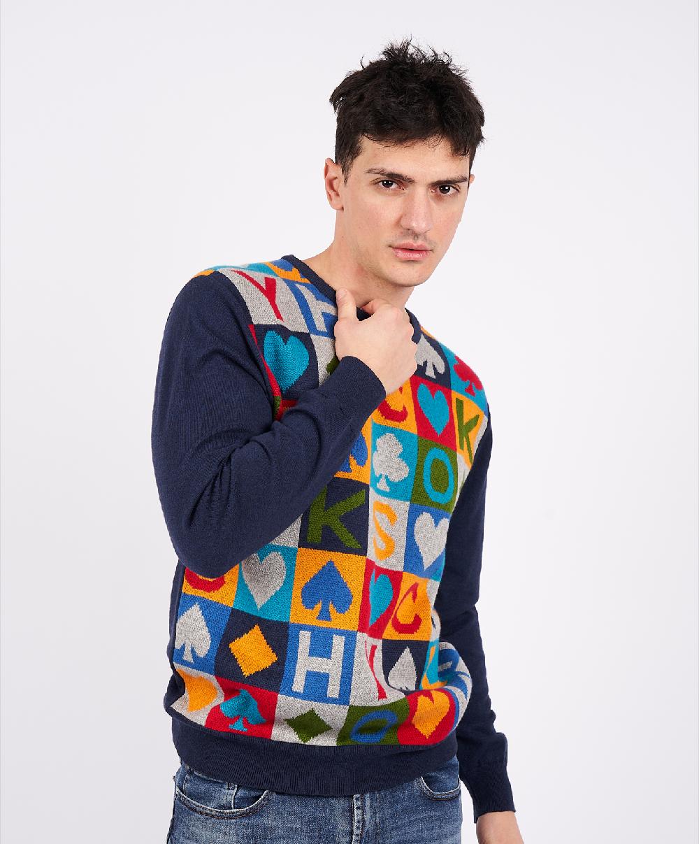 Shockly CARD-ROUND Navy In Linea