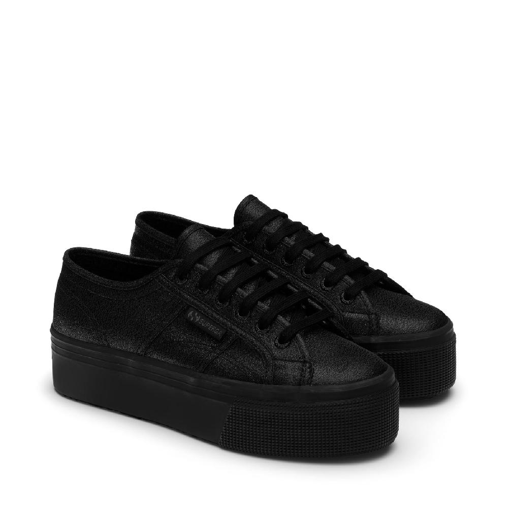 Superga 2790 PLATFORM LAMETOTAL BLACK Italy