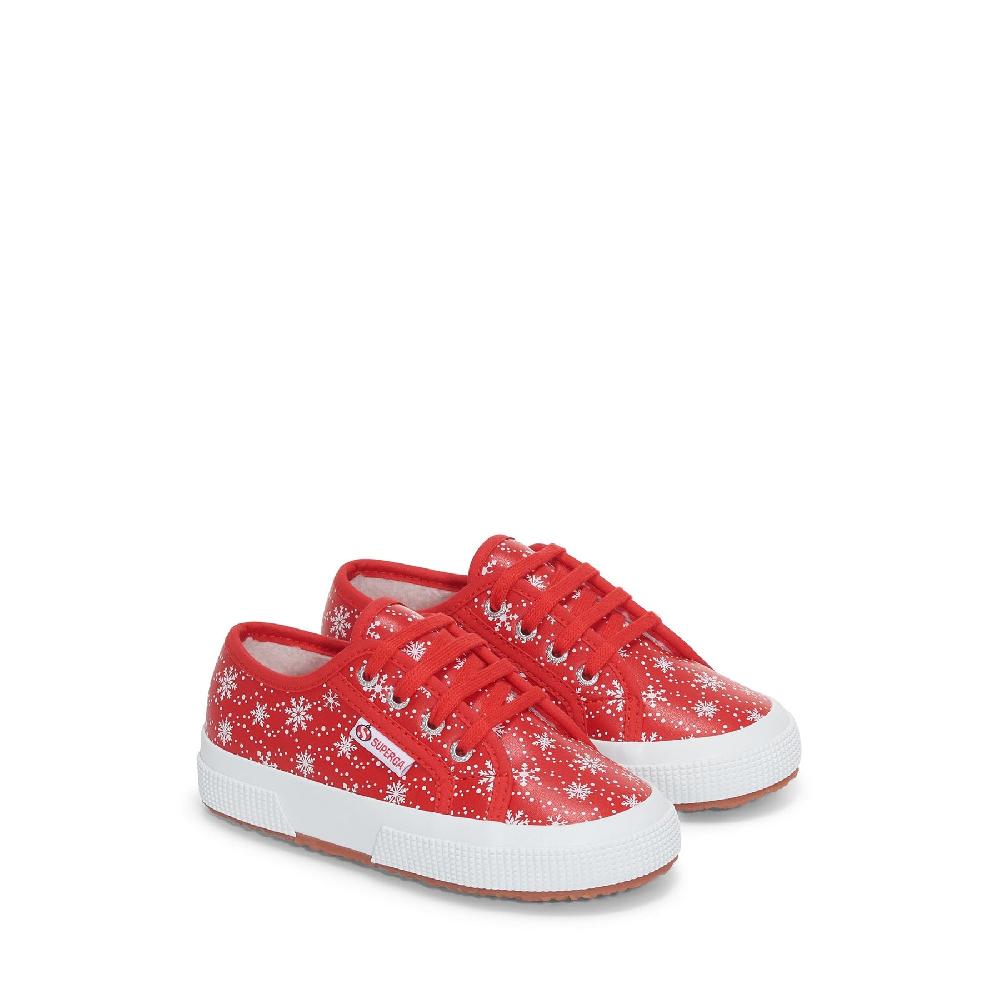Superga 2750 KIDS VEGAN MATERIAL SNOWFLAKESRED-SNOWFLAKES Saldi