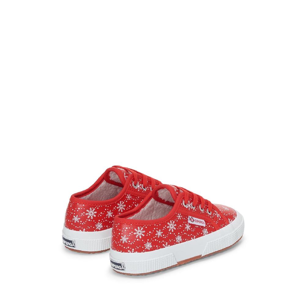 Superga 2750 KIDS VEGAN MATERIAL SNOWFLAKESRED-SNOWFLAKES Saldi