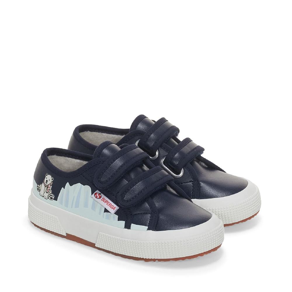 Superga 2750 KIDS STRAPS VEGAN MATERIAL POLAR BEARBLUE NAVY-POLAR BEAR Offerte