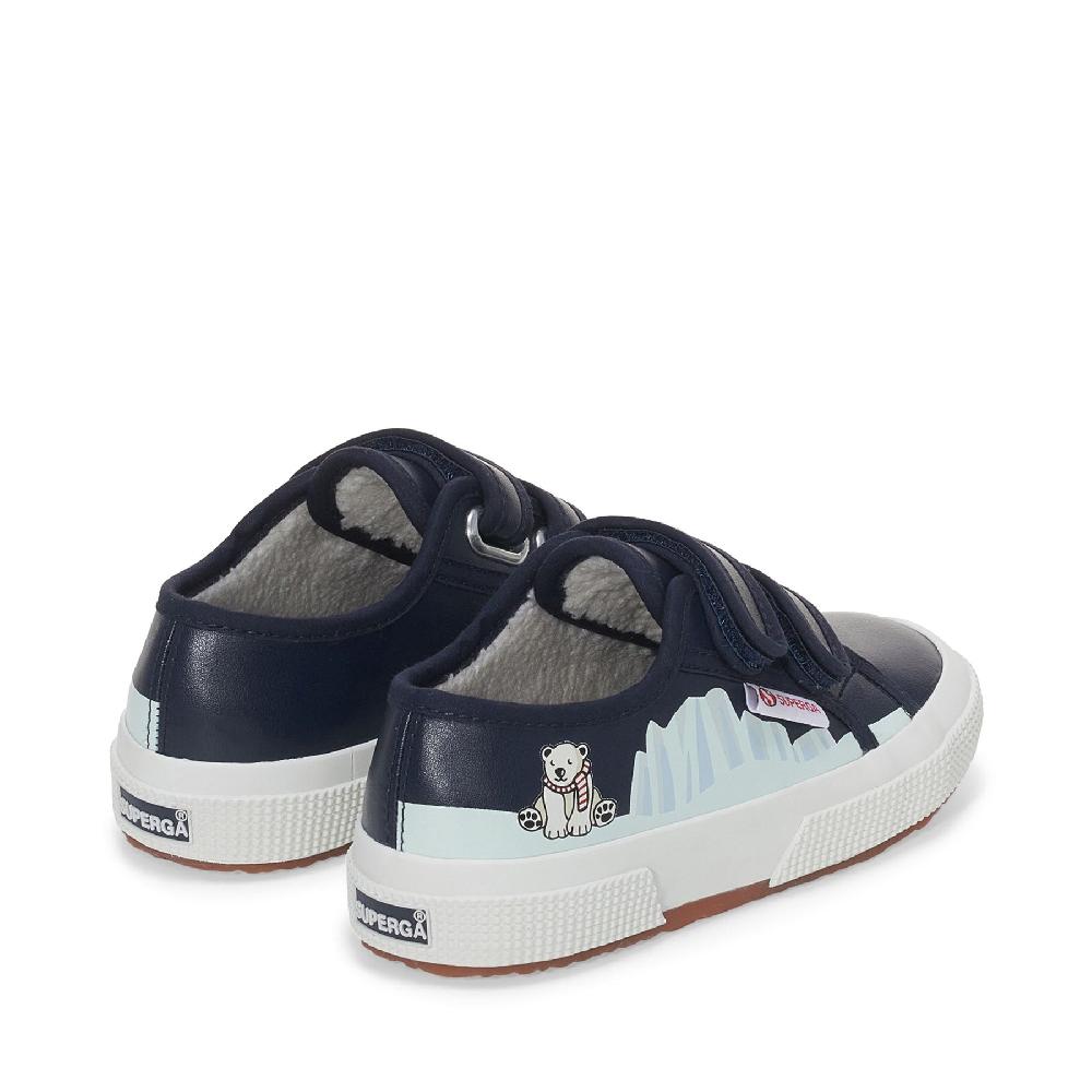 Superga 2750 KIDS STRAPS VEGAN MATERIAL POLAR BEARBLUE NAVY-POLAR BEAR Offerte