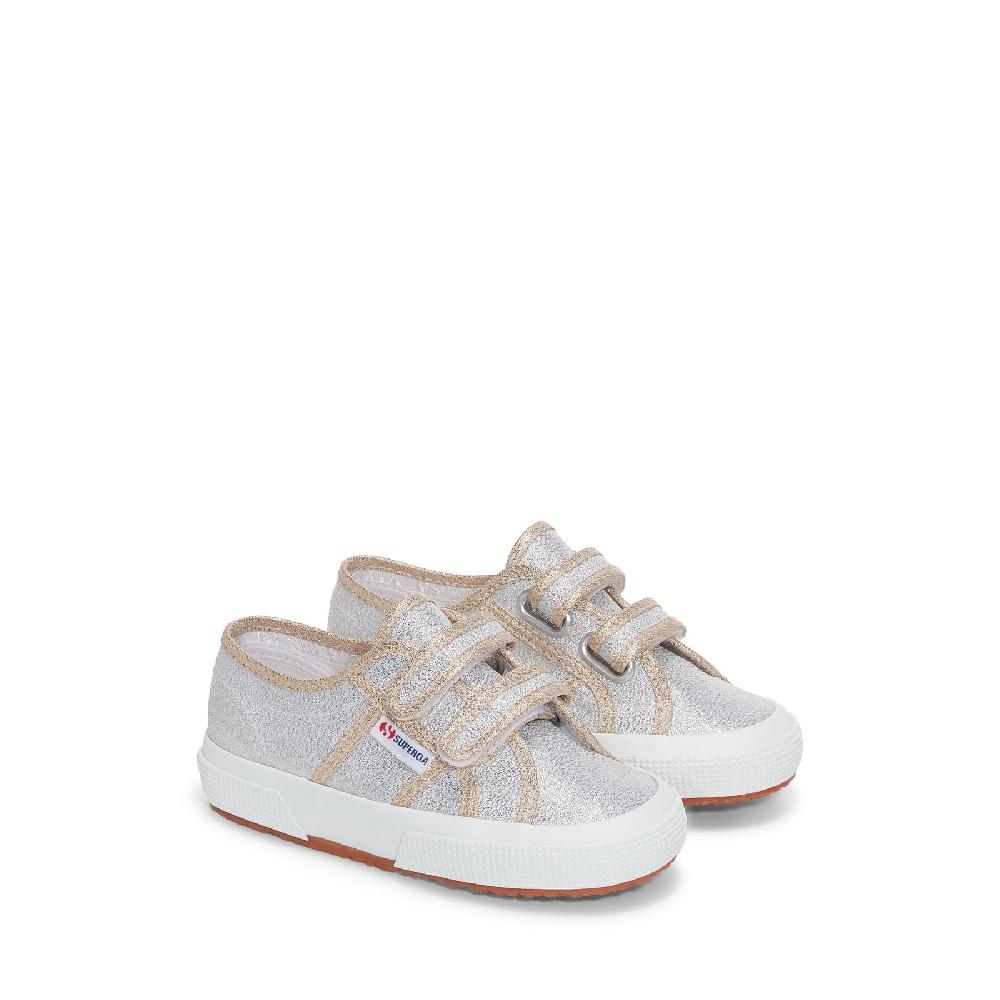 Superga 2750-LAMESTRAPJGREY SILVER-GOLD Italy