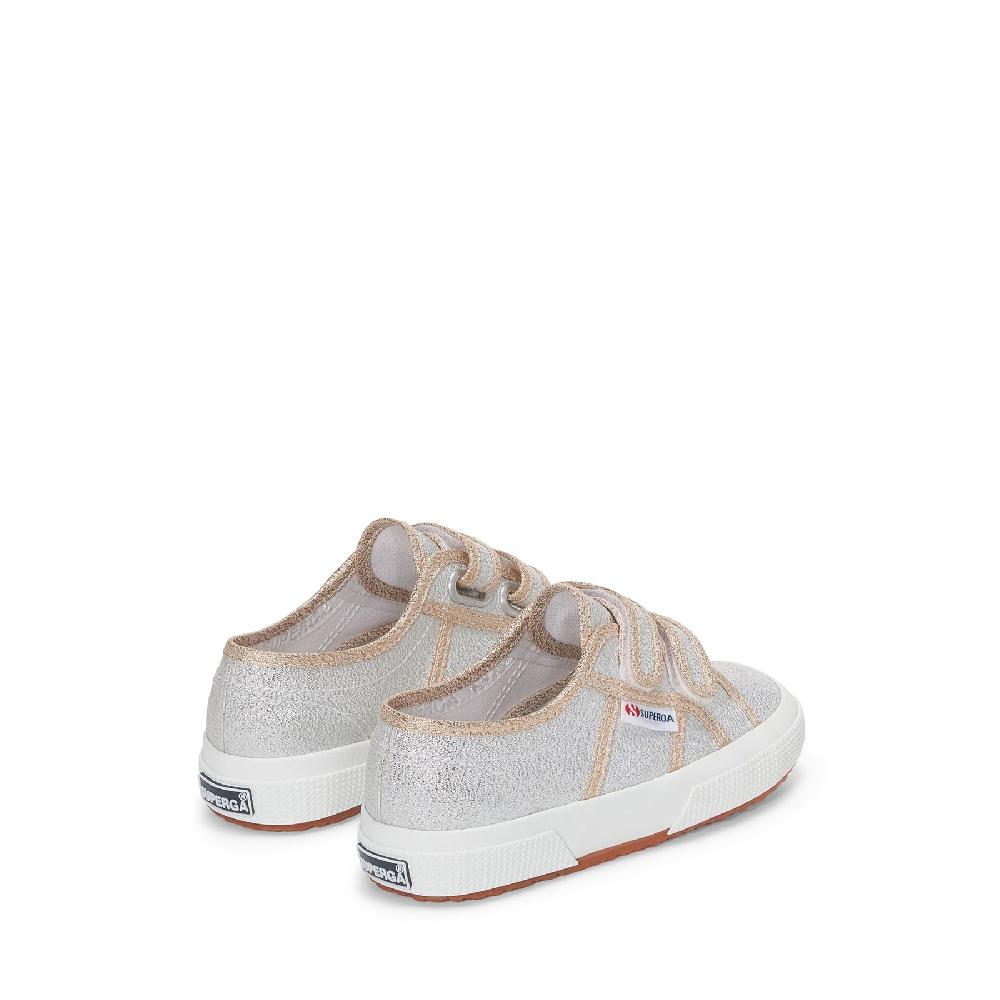 Superga 2750-LAMESTRAPJGREY SILVER-GOLD Italy